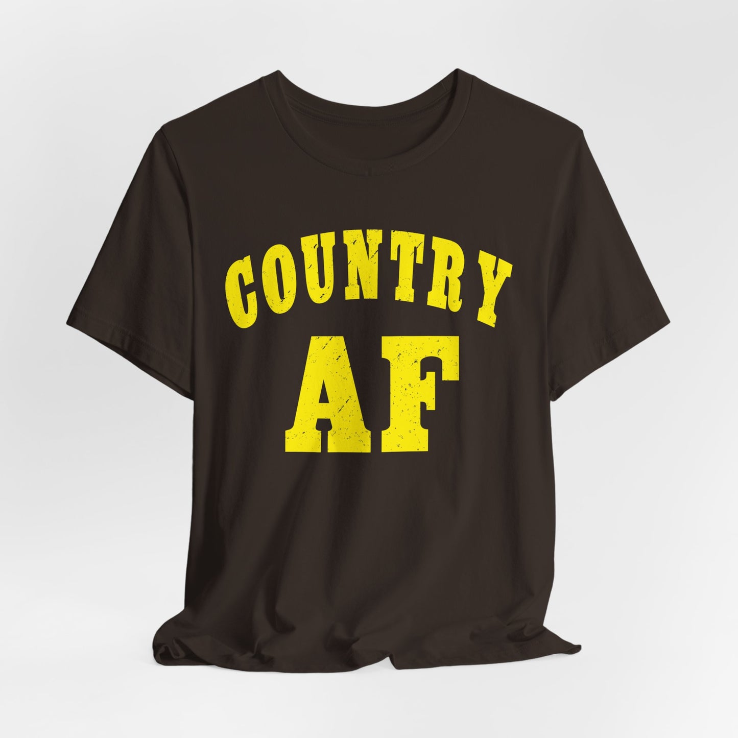 Country AF Shirt | Vintage Western Country Graphic for Rural Life Enthusiasts in Yellow Print