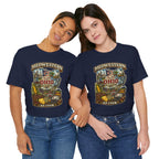 Two women wearing navy Ohio Midwestern As F**K t-shirts with Buckeye State graphic, posing together