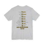 Army veteran T-shirt in Solid Athletic Grey showing the VETERAN acrostic back print