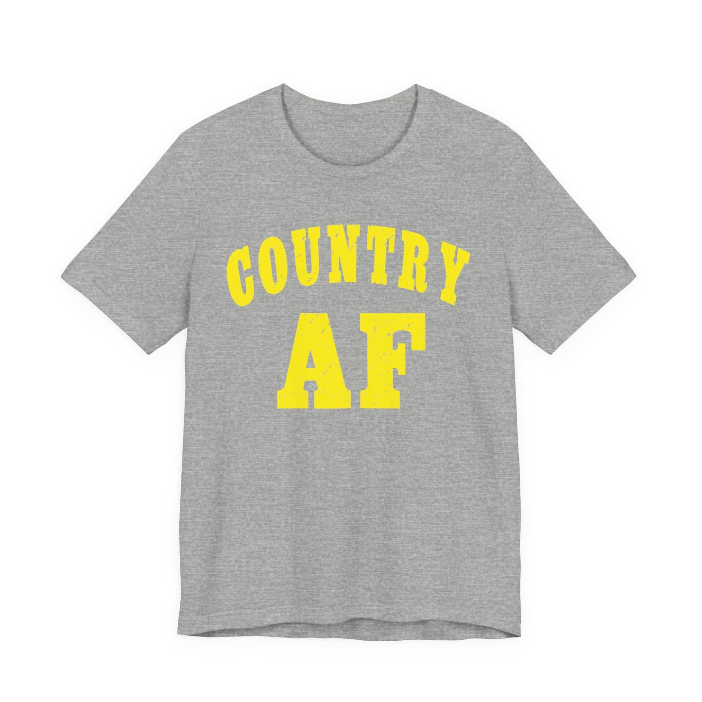 Country AF Shirt | Vintage Western Country Graphic for Rural Life Enthusiasts in Yellow Print