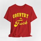 Country AF Shirt 18+ edition in yellow – adult humor farm graphic tee Bella+Canvas 3001