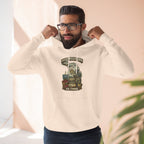 Slightly Salty Midwestern As F**K Michigan Hoodie – product photo 7 featuring a distressed vintage design featuring Michigan's Upper and Lower Peninsulas overlaid with the state outline, surrounded by Detroit's skyline, Woodward Avenue, the Great Lakes, and Traverse City cherries
