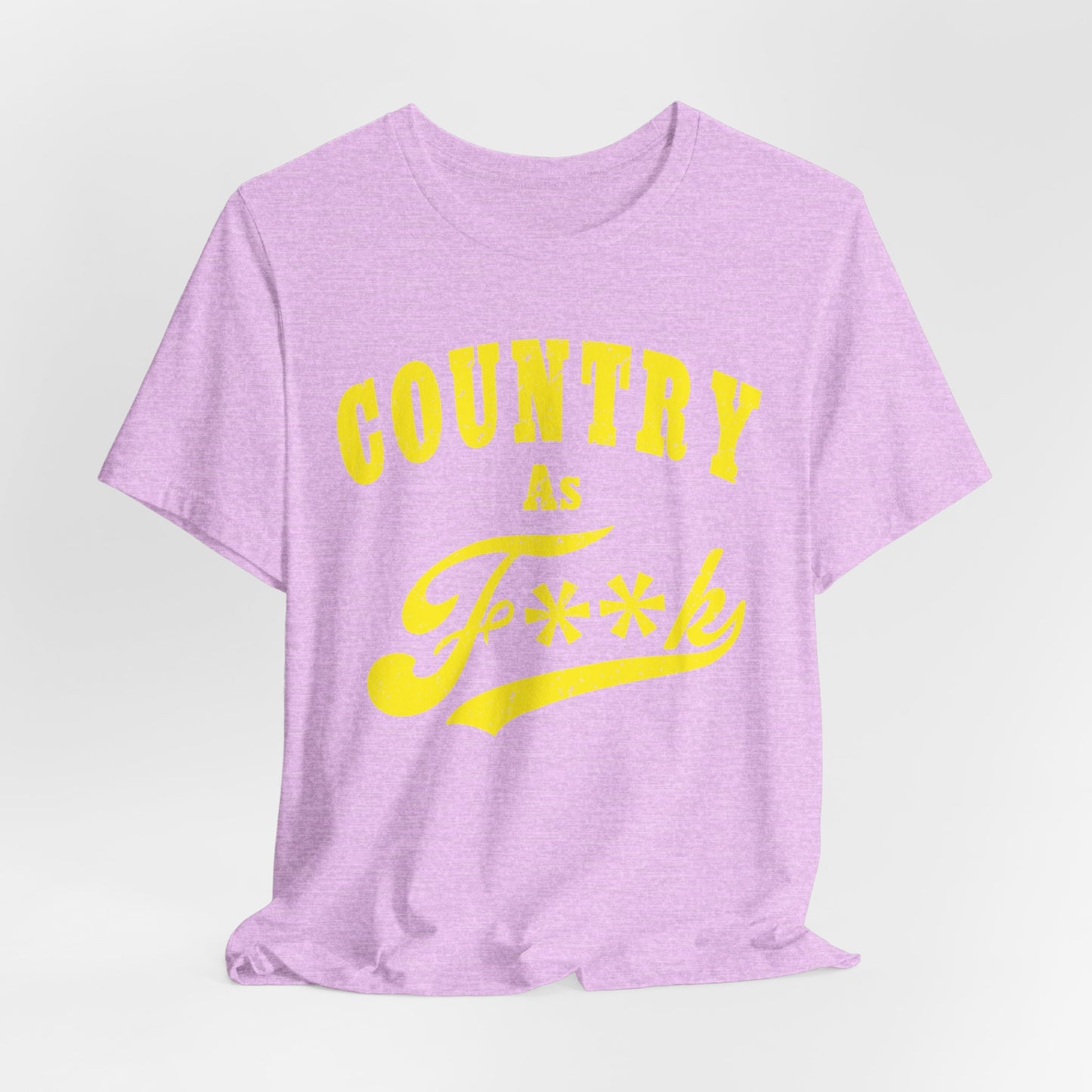 Country As Fk Tee | Funny Country Music & Southern Lifestyle Graphic PG-13 Version | Country As F**K T-shirt in Yellow Print