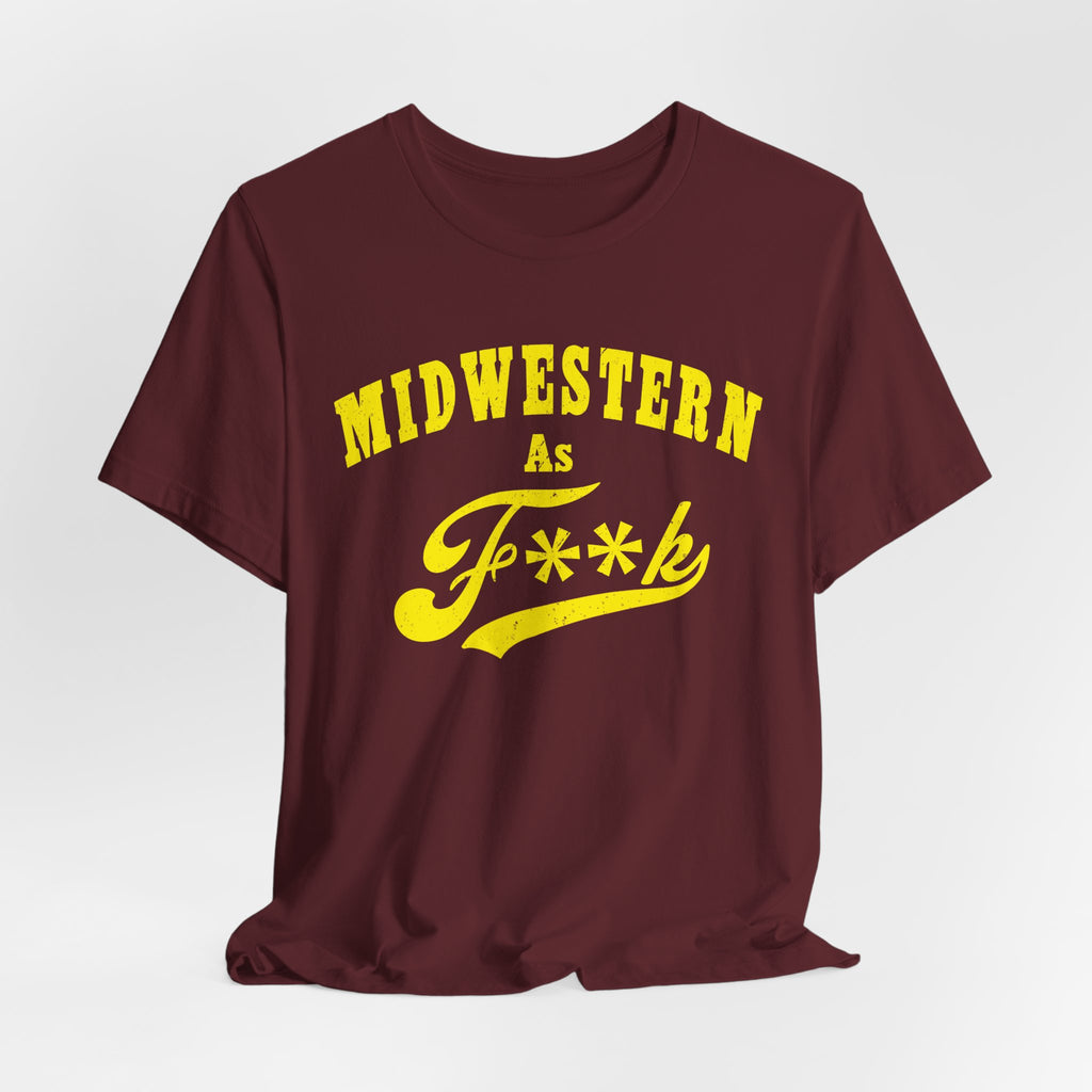Midwestern AF Shirt PG-13 in yellow – family-friendly Midwest pride graphic tee