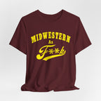 Midwestern AF Shirt PG-13 in yellow – family-friendly Midwest pride graphic tee