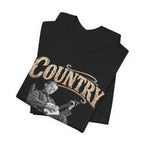 Black Country AF tee folded in a stack, COUNTRY lettering across the fold