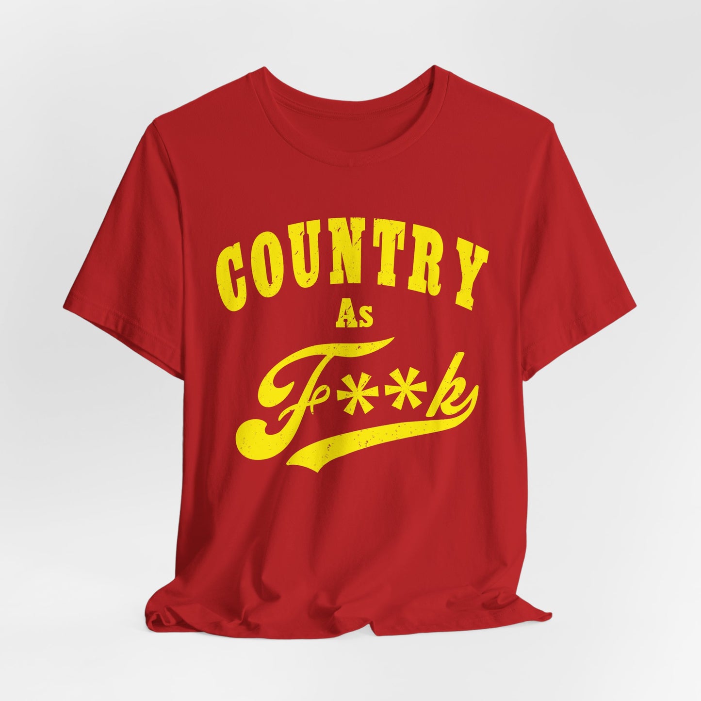 Country As Fk Tee | Funny Country Music & Southern Lifestyle Graphic PG-13 Version | Country As F**K T-shirt in Yellow Print