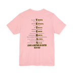 Army veteran T-shirt in Pink showing the VETERAN acrostic back print