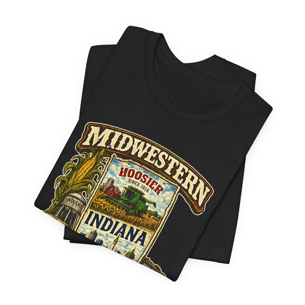 Indiana Midwestern As F**K T-Shirt | Hoosier Pride Graphic Tee | Indiana State Shirt | Bella + Canvas 3001 | Slightly Salty Collection