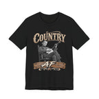 Black Country AF tee laid flat with the vintage banjo-player front print