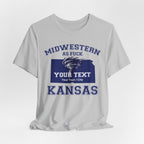 Personalized Kansas Midwestern As Fuck T-Shirt | Custom Kansas State Shirt with Your Text | No Limits Edition | Bella + Canvas Tee