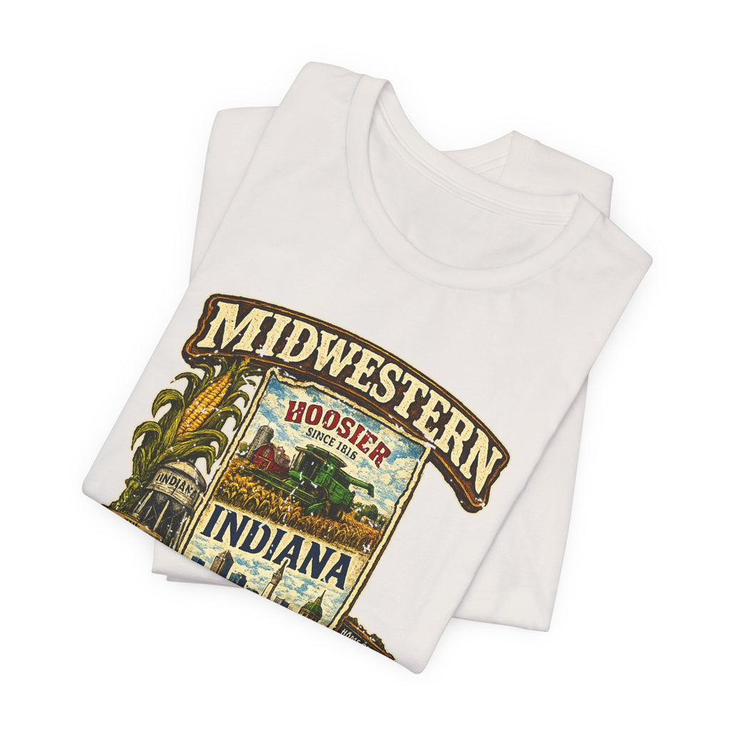 Indiana Midwestern As F**K T-Shirt | Hoosier Pride Graphic Tee | Indiana State Shirt | Bella + Canvas 3001 | Slightly Salty Collection