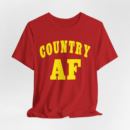Country AF Shirt | Vintage Western Country Graphic for Rural Life Enthusiasts in Yellow Print