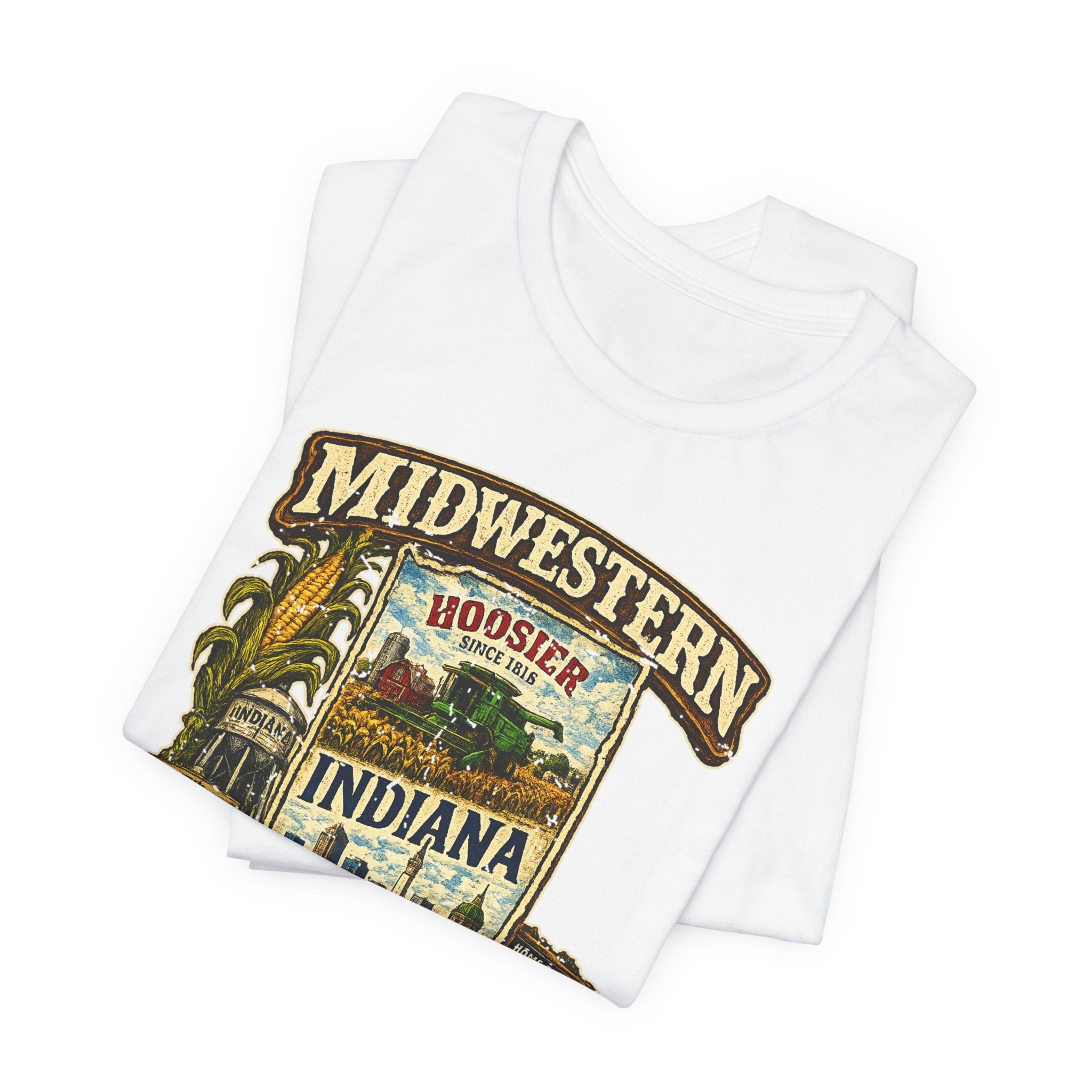 Indiana Midwestern As Fuck T-Shirt | Hoosier Pride Graphic Tee | Indiana State Shirt | Bella + Canvas 3001 | No Filter Collection
