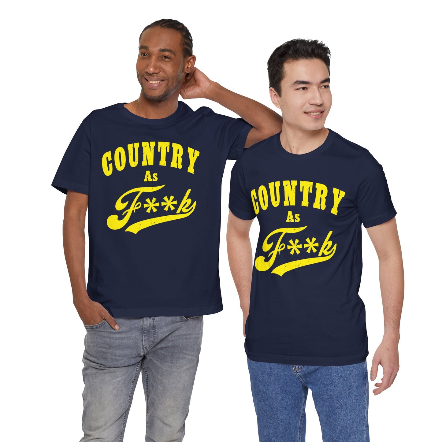 Country As Fk Tee | Funny Country Music & Southern Lifestyle Graphic PG-13 Version | Country As F**K T-shirt in Yellow Print