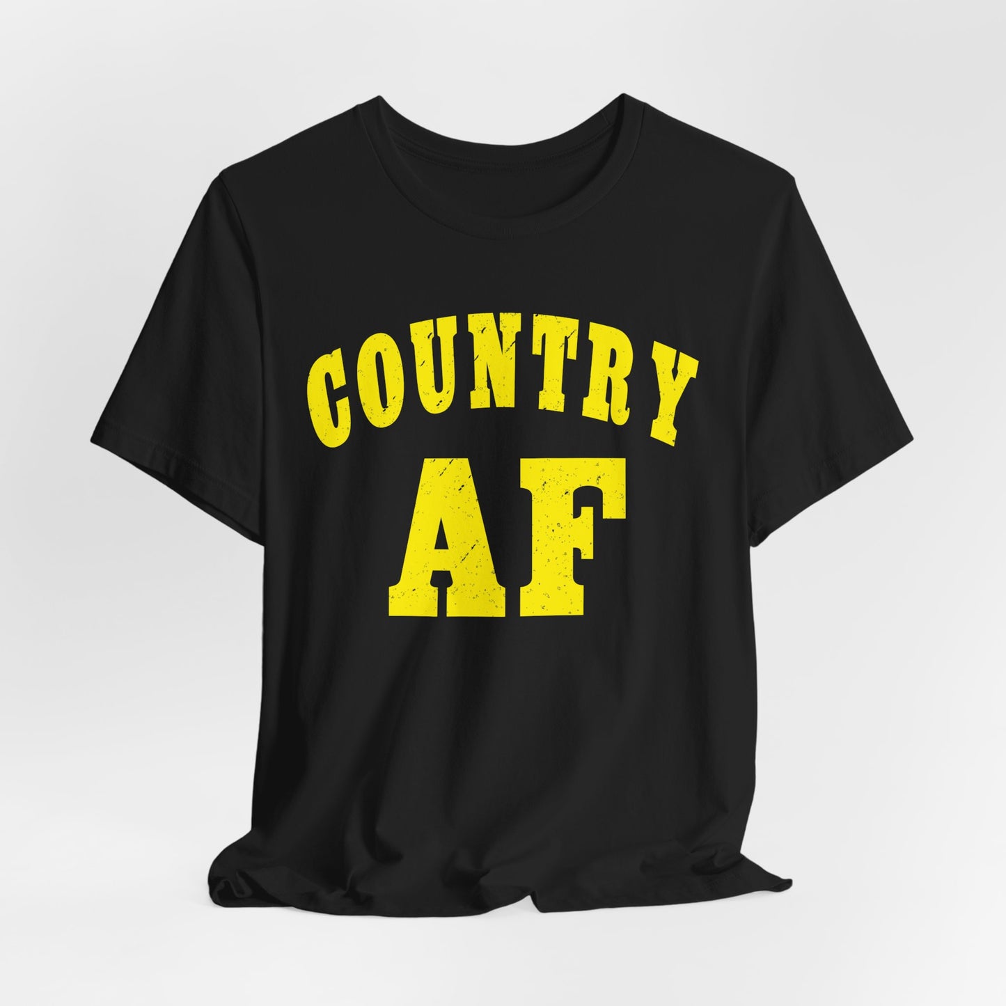 Country AF Shirt | Vintage Western Country Graphic for Rural Life Enthusiasts in Yellow Print