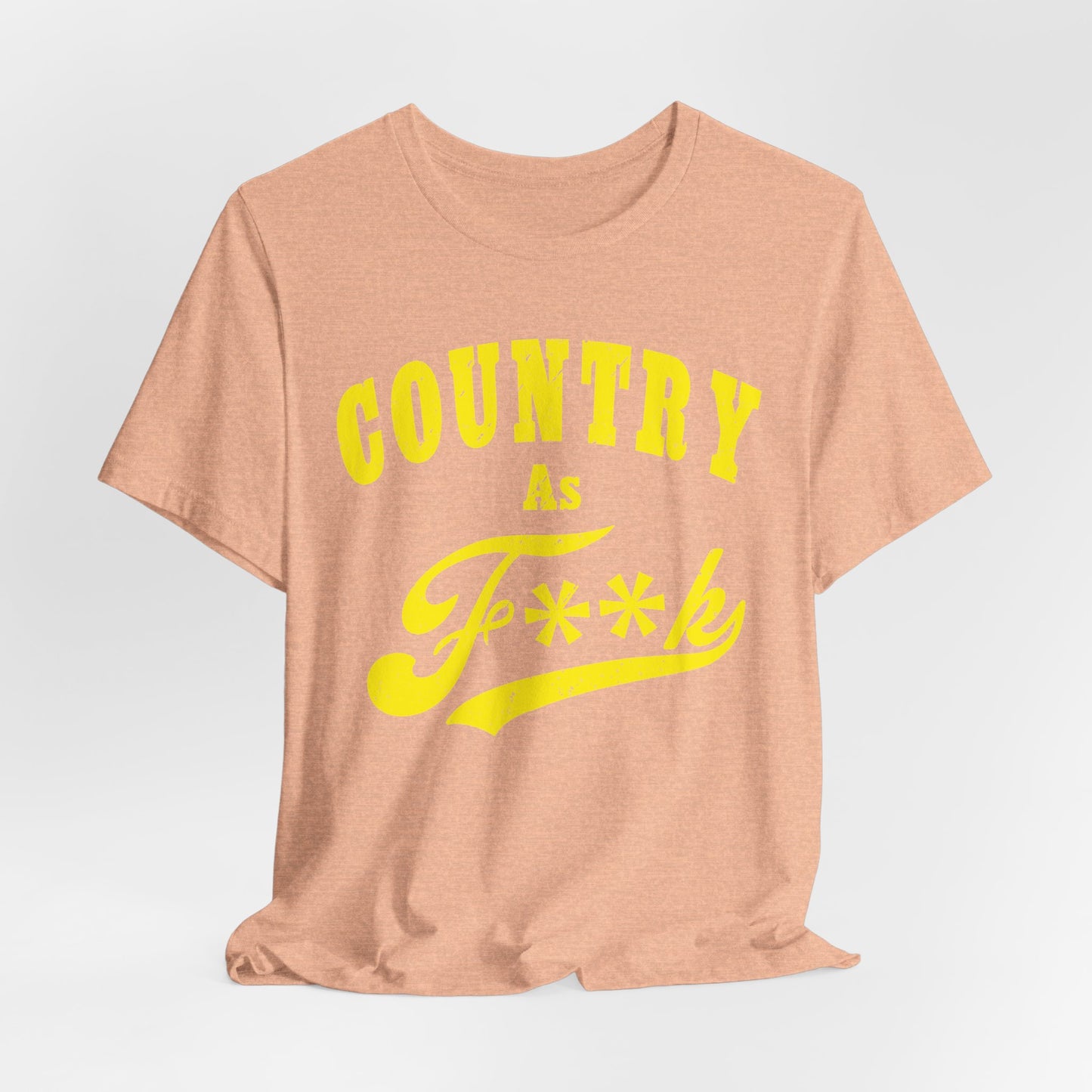 Country As Fk Tee | Funny Country Music & Southern Lifestyle Graphic PG-13 Version | Country As F**K T-shirt in Yellow Print