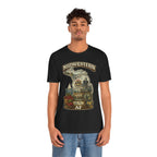 Family Friendly Midwestern AF Michigan T-Shirt – product photo 7 featuring a distressed vintage design featuring Michigan's Upper and Lower Peninsulas overlaid with the state outline, surrounded by Detroit's skyline, Woodward Avenue, the Great Lakes, and Traverse City cherries