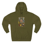 Ohio Midwestern As F**K hoodie in army green laid flat, vintage Buckeye State Ohio graphic pullover