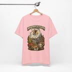 Family Friendly Midwestern AF Illinois T-Shirt – product photo 16 featuring a distressed vintage design featuring the Illinois state outline overlaid with the state flag, surrounded by the Chicago skyline, the Chicago Theatre sign, The Bean, deep-dish pizza, a Chicago-style hot dog, and towering corn fields