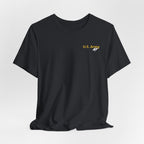 Army veteran T-shirt in Vintage Black shown draped with the U.S. Army AF chest print