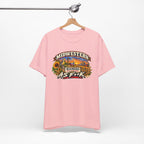 Pink Kansas As F**K T-shirt hanging on a wooden hanger