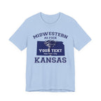 Personalized Kansas Midwestern As Fuck T-Shirt | Custom Kansas State Shirt with Your Text | No Limits Edition | Bella + Canvas Tee