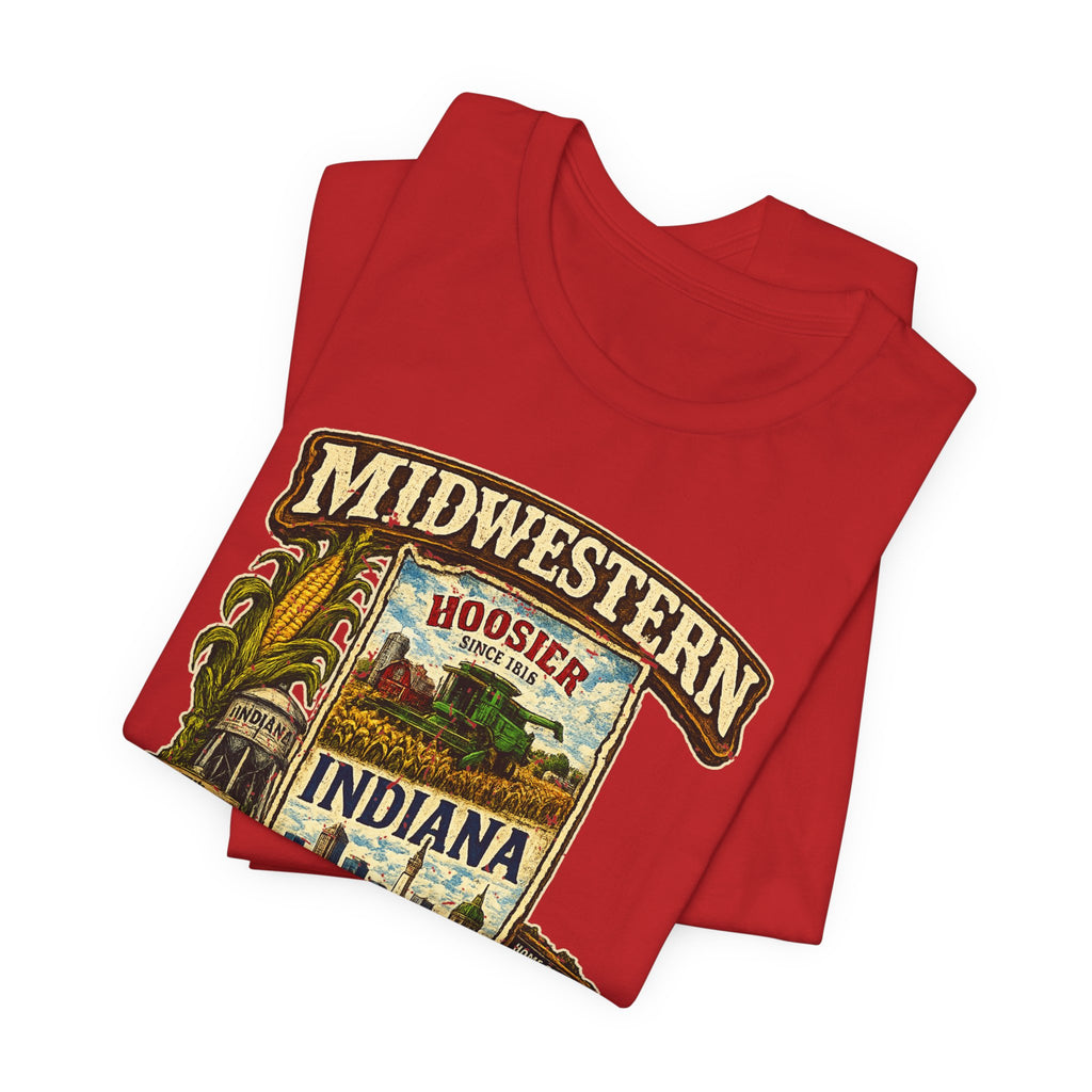 Indiana Midwestern As Fuck T-Shirt | Hoosier Pride Graphic Tee | Indiana State Shirt | Bella + Canvas 3001 | No Filter Collection