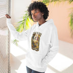 Slightly Salty Midwestern As F**K Iowa Hoodie – product photo 1 featuring a distressed vintage design featuring the outline of Iowa overlaid with the Iowa state flag, surrounded by towering corn stalks, rolling farmland, a classic red barn, a windmill, a tractor, and an overflowing harvest basket