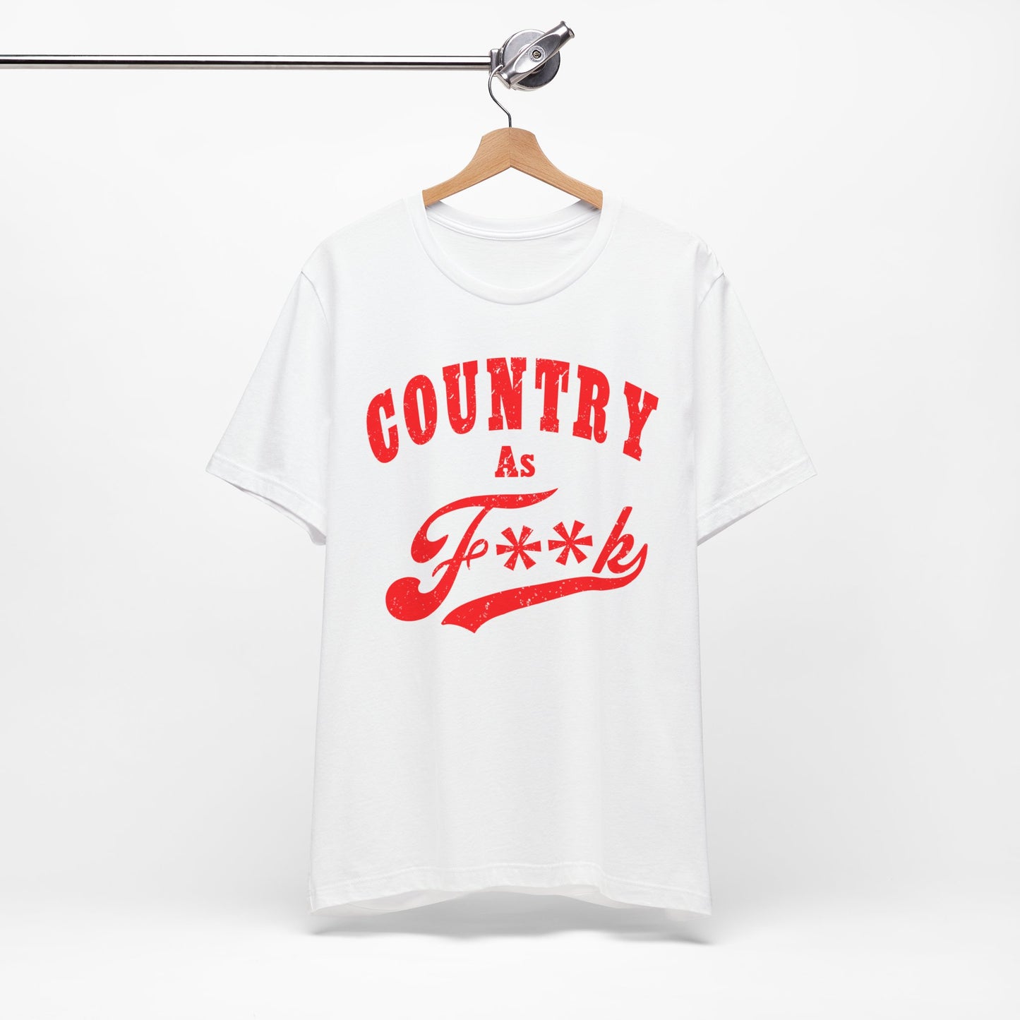 Country As Fk Shirt | Funny Country Western Graphic Design in Red Print | Country As F**k PG-13 version
