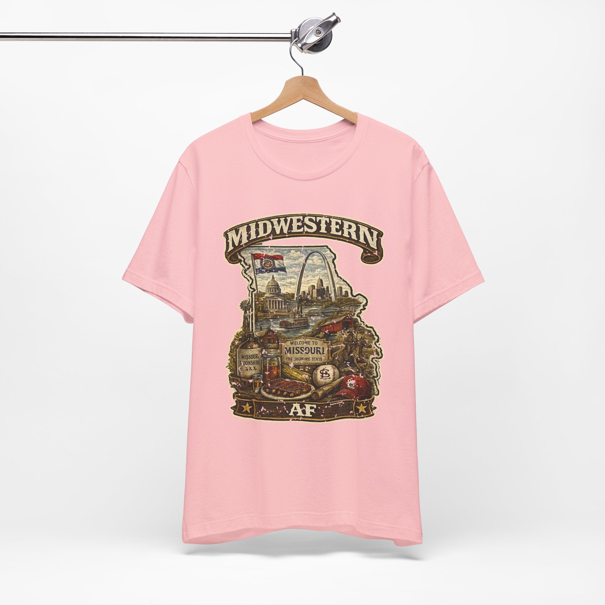 Missouri Midwestern AF T-Shirt | Show-Me State Graphic Tee | Bella + Canvas 3001 | Family Friendly Collection