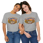 Two women in athletic heather Kansas AF tees, front graphic on show