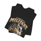 Military K-9 T-shirt in Black shown folded with the U.S. Military working dog print