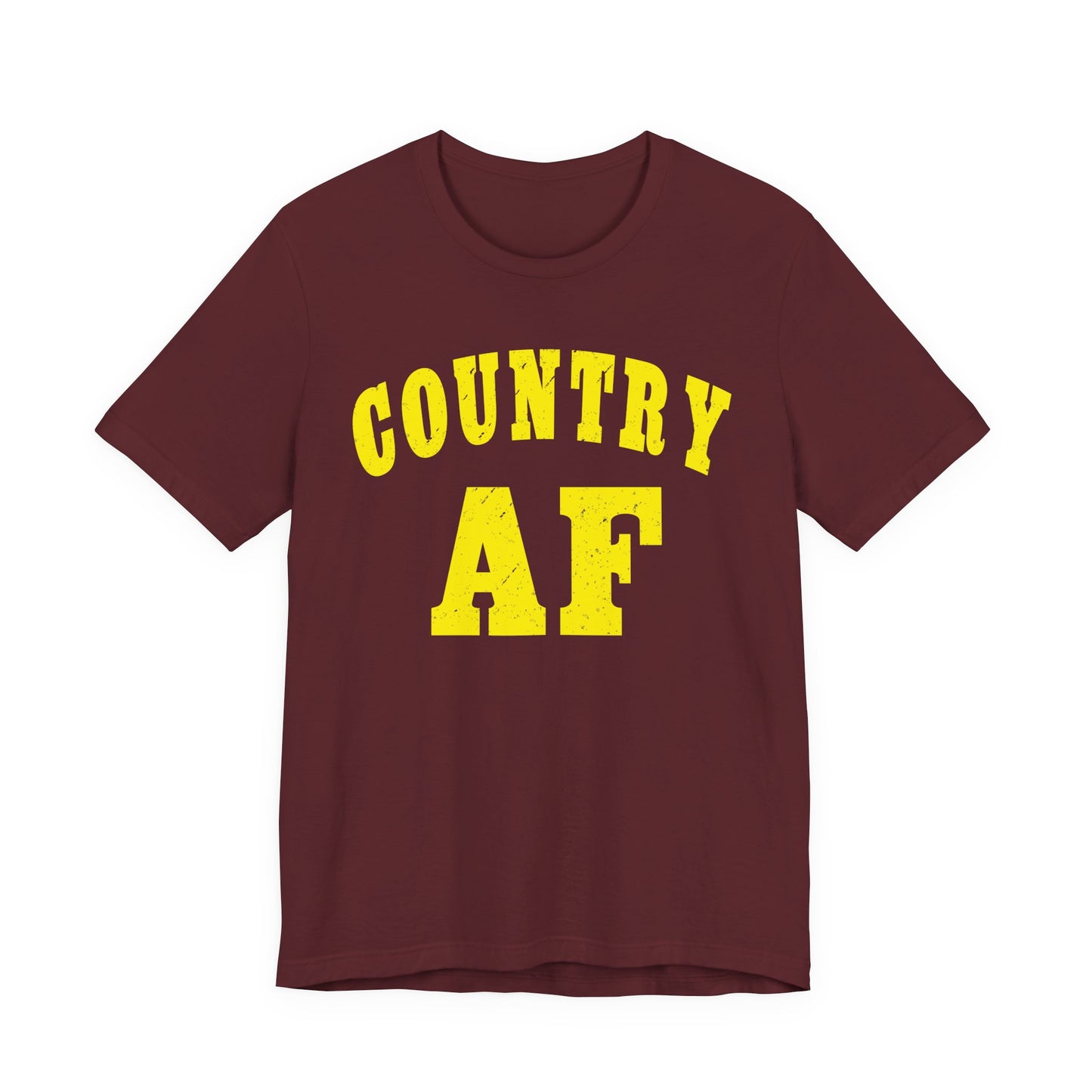 Country AF Shirt | Vintage Western Country Graphic for Rural Life Enthusiasts in Yellow Print