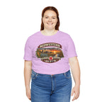 Woman in the heather prism lilac Nebraska As F**K T-shirt with jeans