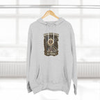 Slightly Salty Midwestern As F**K Minnesota Hoodie – product photo 1 featuring the distressed state flag, pine trees, loon and walleye design