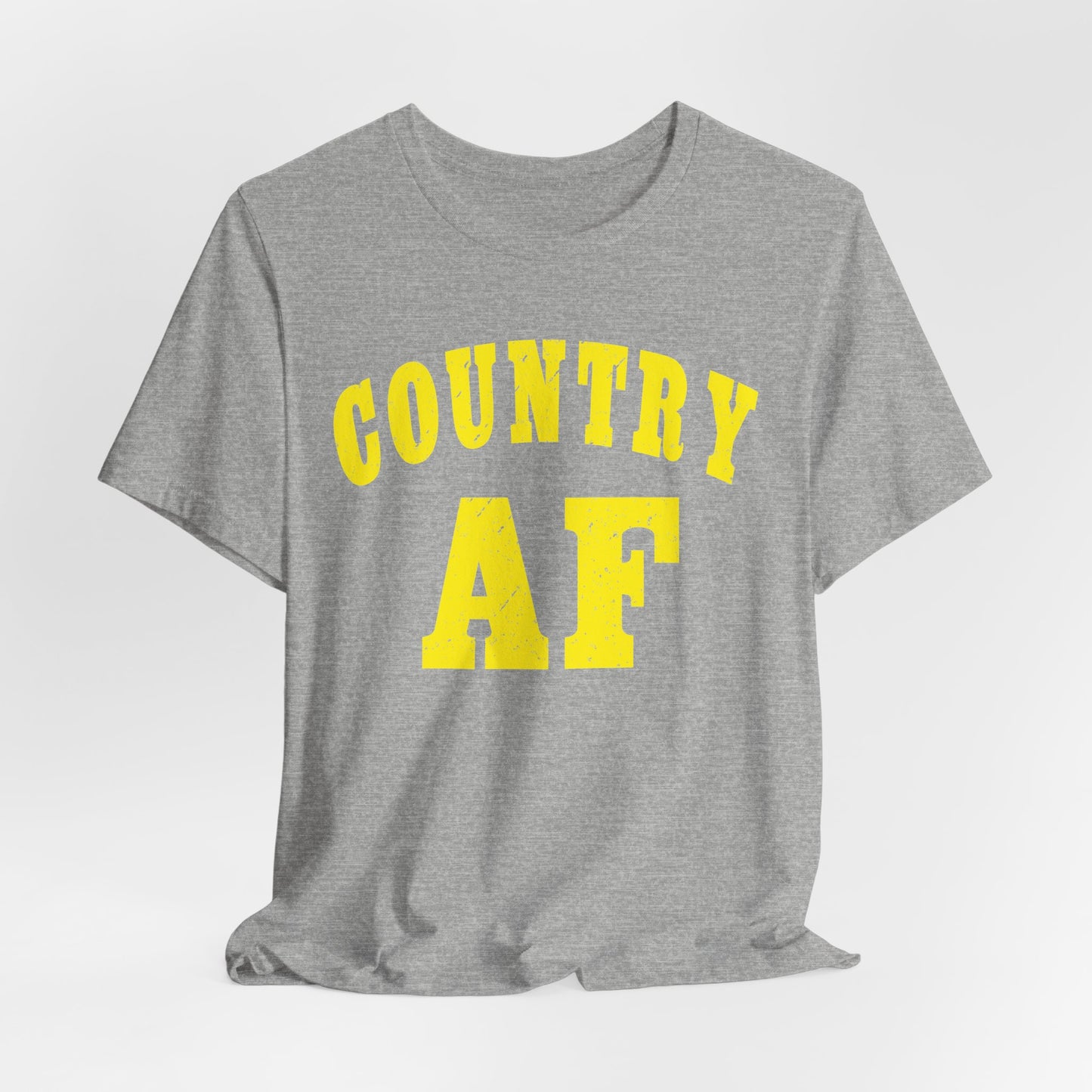 Country AF Shirt | Vintage Western Country Graphic for Rural Life Enthusiasts in Yellow Print