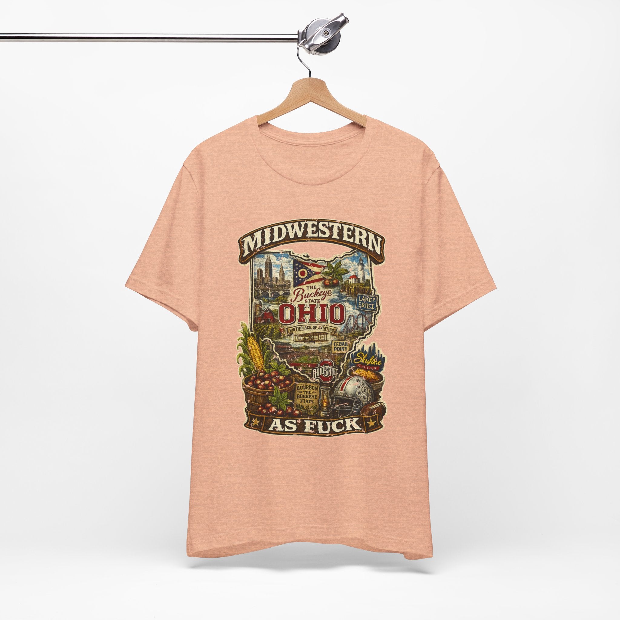 Ohio Midwestern As Fuck T-Shirt | Buckeye State Graphic Tee | Bella + Canvas 3001 | No Filter Collection