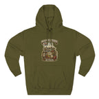Missouri Midwestern As Fuck hoodie in Army Green laid flat, vintage Show-Me State graphic design