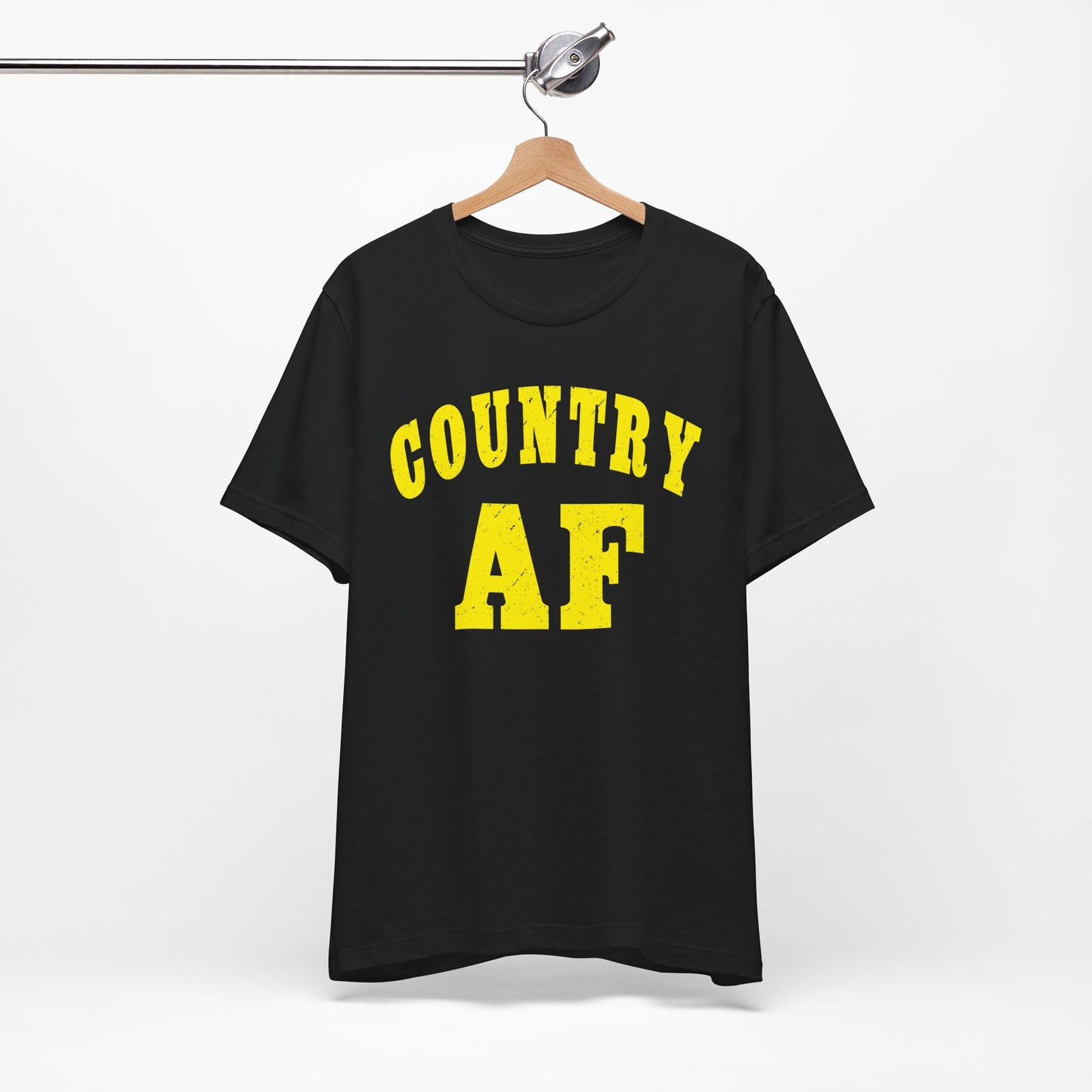 Country AF Shirt | Vintage Western Country Graphic for Rural Life Enthusiasts in Yellow Print