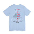 Marine Corps veteran T-shirt in Baby Blue showing the VETERAN acrostic back print