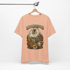 Family Friendly Midwestern AF Illinois T-Shirt – product photo 9 featuring a distressed vintage design featuring the Illinois state outline overlaid with the state flag, surrounded by the Chicago skyline, the Chicago Theatre sign, The Bean, deep-dish pizza, a Chicago-style hot dog, and towering corn fields