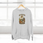 Slightly Salty Midwestern As F**K Illinois Hoodie – product photo 14 featuring a distressed vintage design featuring the Illinois state outline overlaid with the state flag, surrounded by the Chicago skyline, the Chicago Theatre sign, The Bean, deep-dish pizza, a Chicago-style hot dog, and towering corn fields