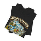 Wisconsin Midwestern As Fuck T-Shirt gift for Cheeseheads, no filter vintage Badger State beer mug tee