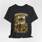 Indiana Midwestern As Fuck T-Shirt | Hoosier Pride Graphic Tee | Indiana State Shirt | Bella + Canvas 3001 | No Filter Collection
