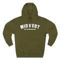 Army Green personalized Midwest hoodie laid flat, customized for Scott Air Force Base