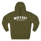Army Green personalized Midwest hoodie laid flat, customized for Scott Air Force Base