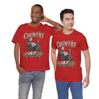 Two men side by side in Red Country AF tees, front prints showing