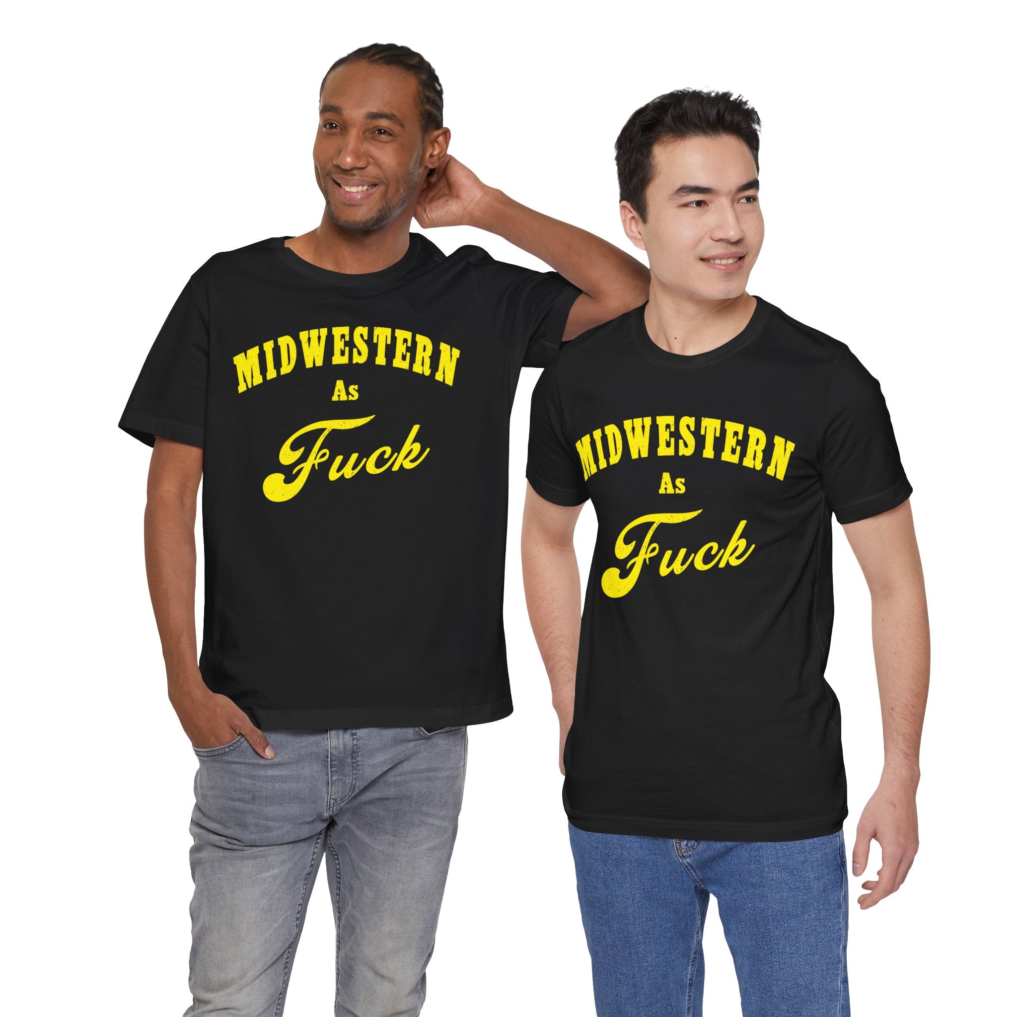 Midwestern AF 18+ yellow graphic shirt – explicit Midwest humor tee for adults