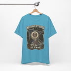 Slightly Salty Midwestern As F**K Minnesota T-Shirt – product photo 11 featuring the distressed state flag, pine trees, loon and walleye design